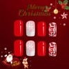 24 Pcs Christmas Snowflake Press on Nails Red Stars Acrylic