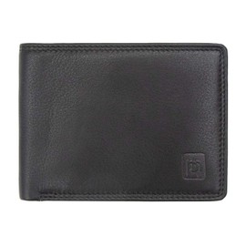 Primehide Mens Slim Leather Wallet RFID Blocking Gents Card Holder Notecase 3101 - Black