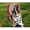 Native American Inspired Headdress - Handcrafted with Genuine Feathers and