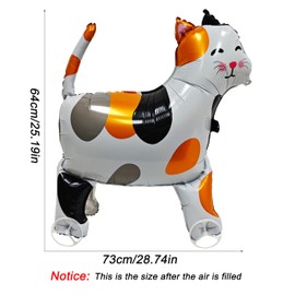 Self-Standing Walking Cat Balloons with Wheels - Cat Balloons for Kids' Birthday Party Decorations