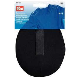 Prym schwarz 993837 Schulterpolster Raglan Haftverschluß PA M-L, Polyester, 115 x 150 x 11 mm, 2 Stück