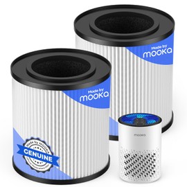 MOOKA Genuine KJ067L Air Filter Replacement, KJ067L Air Purifier Filters, 3-in-1 High-Efficiency Activated Carbon for Wildfire, Pet Dander, Smoke, Odor, Dust, 2 Pack