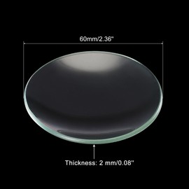 PATIKIL 60 mm Diameter Watch Glass, 12 Packs Beaker Cover Smooth Edges Chamfered Arc for Laboratory, Transparent