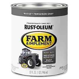 Rust-Oleum 280157 Farm & Implement Enamel Paint, Quart, Massey Ferguson Gray, (Pack of 1)