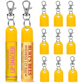 9 Pcs Keychain Cap - Chapstick Holder For Burt's Bees & Lip Smacker Lip Balm, Chapstick and Lip Balm Keychain Holder, Burt's Bees Keychain Replacement Cap,Keyring Included (Cap Only)