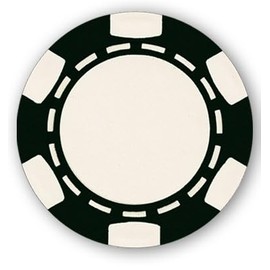 DA VINCI 6 Spot Clay Composite 11.5 gram Poker Chips, 100 Blank Black Chips for Direct UV Print or Hot Stamp