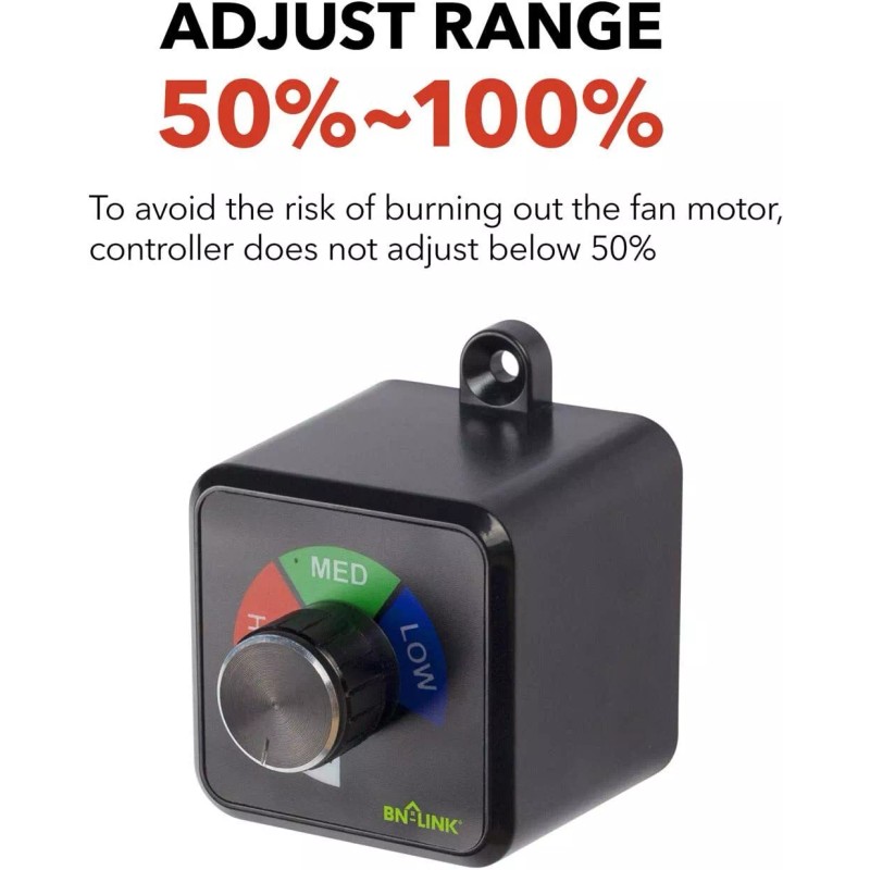 BN-LINK Exhaust Fan Speed Controller Variable 3 Speed Ceiling Vent