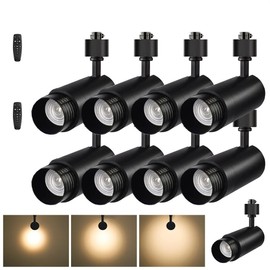 EAGLOD Zoomable 30W Track Light Heads,H Track Lighting Head with Remote,Stepless Dimming Bright LED Track Heads 2700K-6500K Adjustable,15°~60° Beam Angle for Home,Commercial,Artwork (Black, 8Pack)