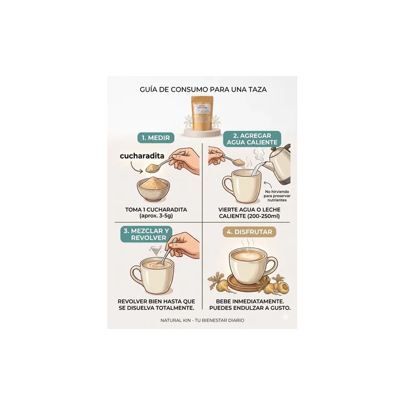 Maca Peruana Organica En Polvo 200g Natural Kin