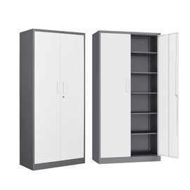 SISESOL Storage Cabinet with Doors and Shelves,71" Metal Storage Cabinet with Lock Door Adjustable Shelf, Steel Lockers for Office, Home,School,Kitchen,Garage Tool Utility Cabinet