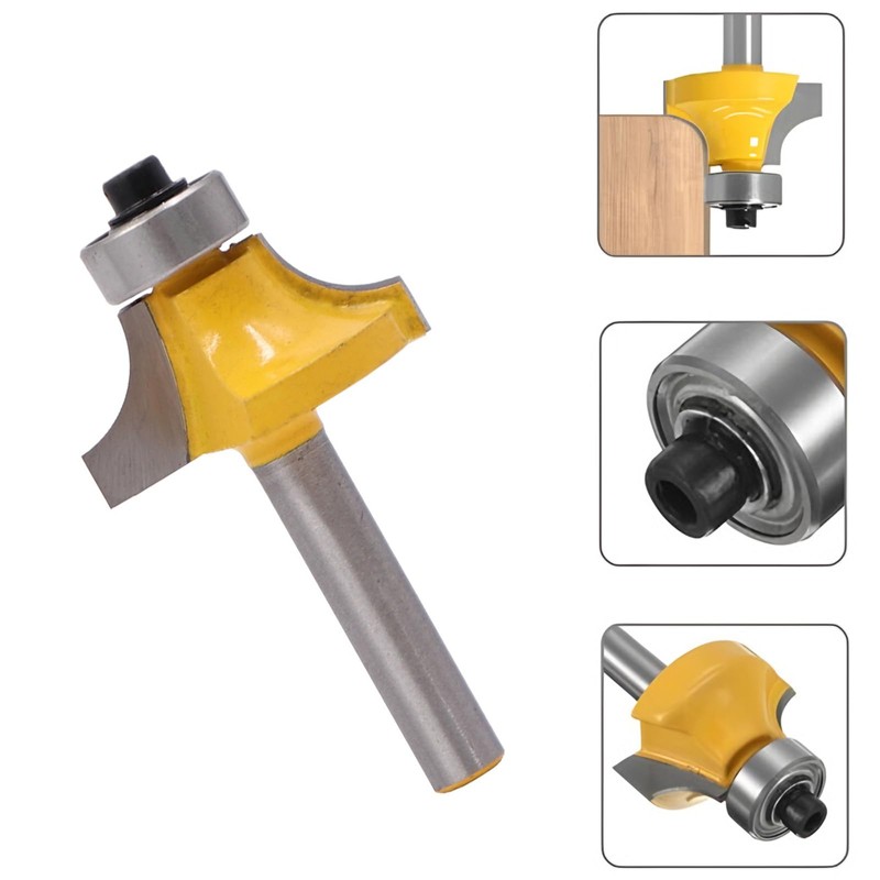 1/4 Inch Shank Round Over Router Bits Set, 4 Pcs