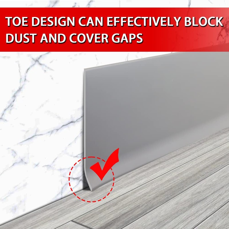 Vinyl Wall Base Baseboard Molding Trim 4" Flexible Self Adhesive