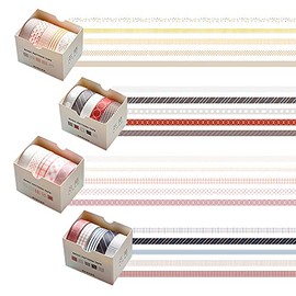 Washi Decorative Masking Tape for Scrapbooks, Journals, Photo Sticker DIY Decor and Craft Applied (20PCS 10MM Basic Shapes Set)