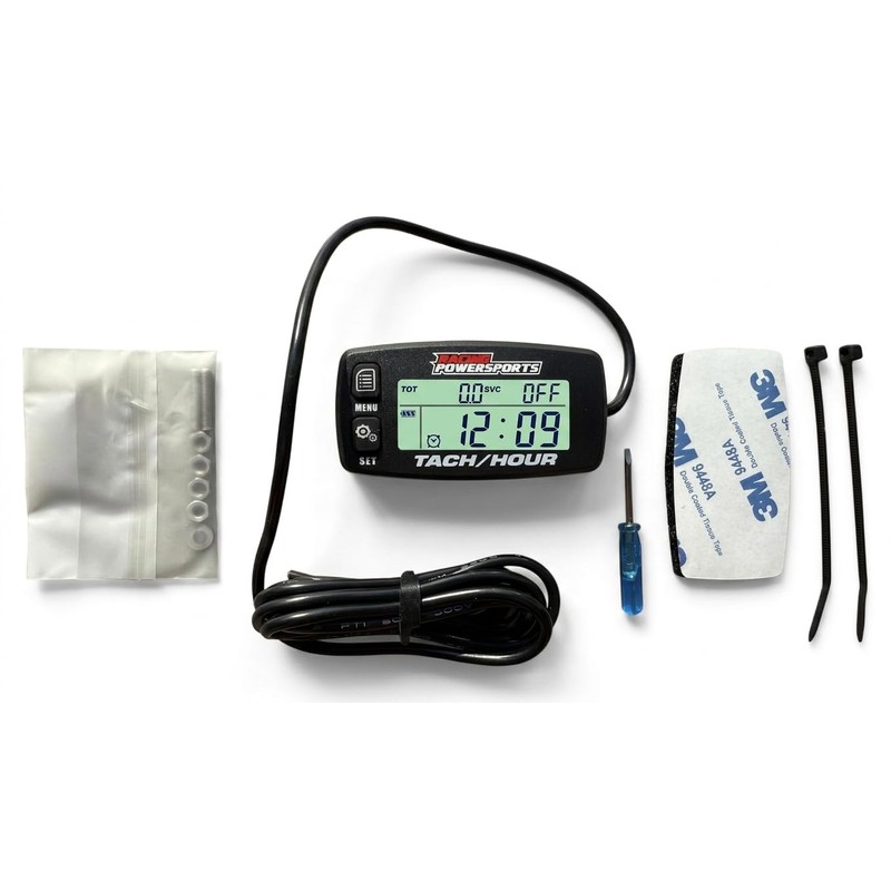 RacingPowerSports Backlit Digital Tach Tachometer Hour Meter ATV Boat Bike