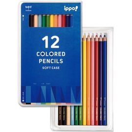 Tombow Colored Pencils, 12 Colors, For Elementary Students, Hexagonal Shank, Lightweight, Soft Case, ippo! Navy CY-KA0112C