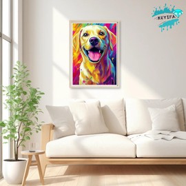 KEYIFA Diamond Painting Kits for Adults, Golden Retriever 5D Diamonds Painting, DIY Colorful Diamond Art Kits for Adults Home Wall Decor Gift 12 x 16 inch