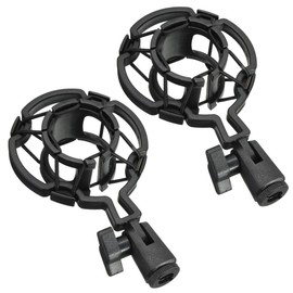 ThtRht 2 Pack Microphone Shock Mount Clip Universal Mic Shock Mounts Holder Anti-Vibration Spider Bracket for Handheld Microphone Dynamic Mic Stand Stereo Diaphragm Condenser Microphone Boom Arm