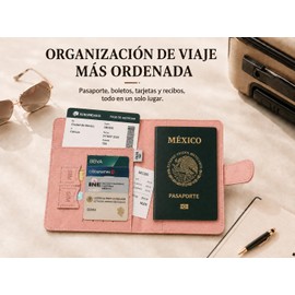 Porta Pasaporte con Bloqueo RFID y Cierre Magnético, Organizador de Viaje