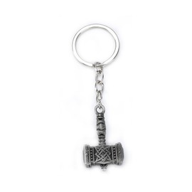 OBEISN Stainless Steel Keyring with Hammer Pendant, Gifts for Women, A Unique Birthday Gift for Girlfriends and Small Gifts for a Special Girlfriend, silver