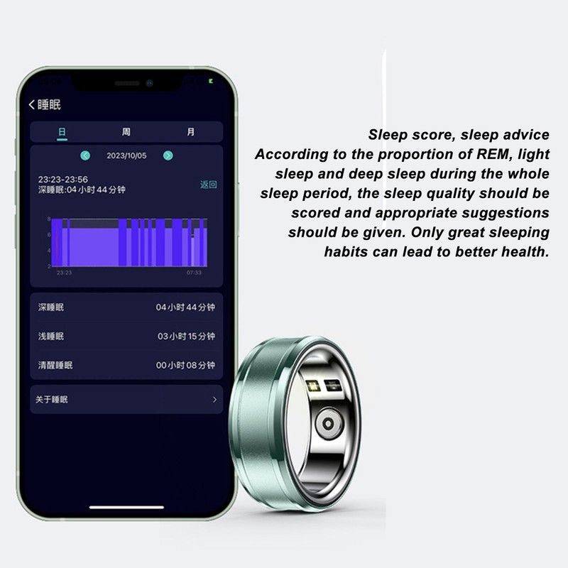 Smart Ring IP68 Waterproof Health Tracker Sleep Monitoring Bluetooth Fitness