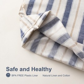 GobiSea Linen Bread Bag for Homemade Sourdough Bread with Proofing Cover, Reusable Linen Sourdough Bread Storage Bag - Plastic Lined - with Proofing Bowl Cover