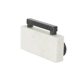 Deco 79 Marble Radio Decorative Sculpture Radio Home Decor Statue with Black Accents, Accent Figurine 8" x 2" x 5", White