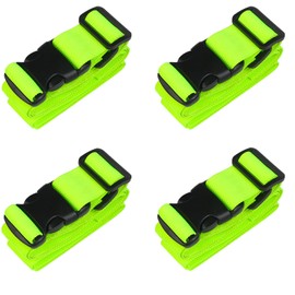 MAGARROW 2" Utility Luggage Straps with Buckle Adjustable, 4-Pack (Neon Green, 2 in x 9.5 ft)