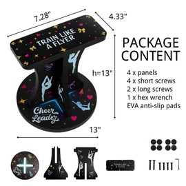 Cheerleading Flyer Training Stand Balance Trainer for Flyers Stunt Practice Stability Board Core Strength and Balance Drill Equipment for Cheer Dance Gymnastics (sky black)