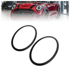 HECASA Pair Headlight Bezels Compatible with 2014-2024 Mini Cooper S F55 F56 F57 Models Replacement for 51137449209 MC2506104 MC2507104 Headlamp Trim Driver & Passenger Side Plastic(ABS) Painted Black