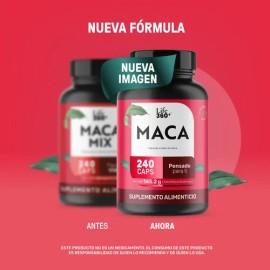Maca Mix - Maca Negra, Amarilla y Roja 240 Cápsulas | LIFE360+