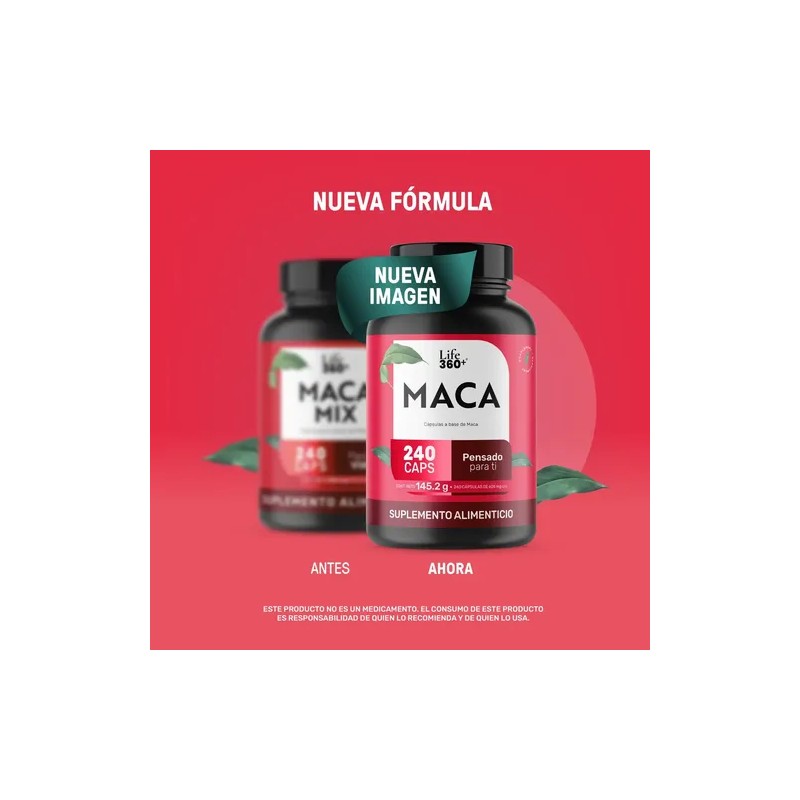 Maca Mix - Maca Negra, Amarilla y Roja 240 Cápsulas