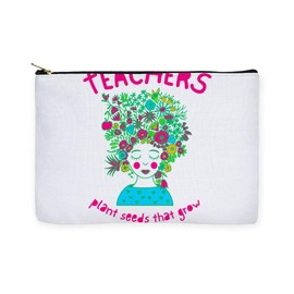 CafePress Back To School Teacher Garden Lover T Shirt Large Zipper Toiletry Pouch, 12.5" x 8.5"