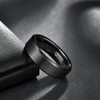 6mm Tungsten Mens Ring Engraved I Love You Black Wedding