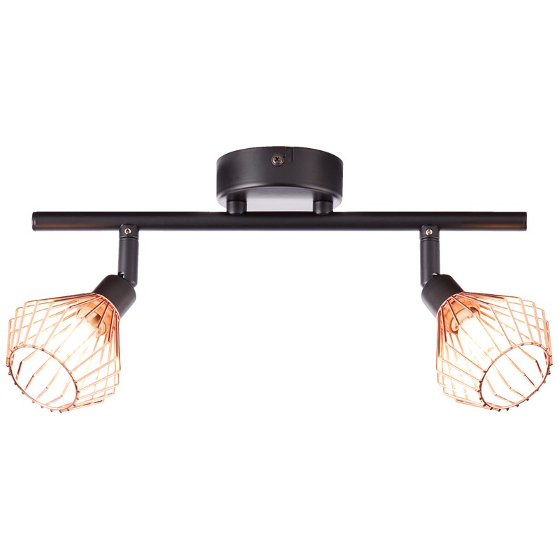 Ceiling lamp in retro design with Copper Cover, 2 x