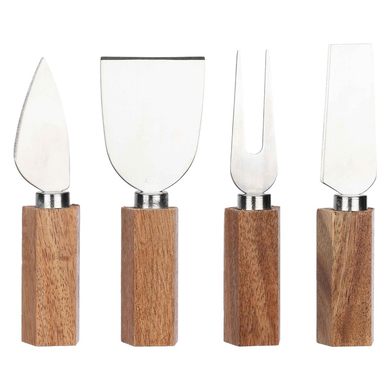 THUN - Set tagliere con coltelli formaggio - legno -