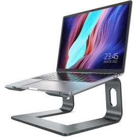 NULAXY Laptop Stand for Desk, Detachable Aluminum Laptop Riser for Desk, Ergonomic Laptop Holder Computer Stand Compatible with MacBook Air Pro, Dell XPS, HP, Lenovo More 10-16” Laptops (Grey)