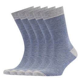 VRD SOCKS Mens Dress Socks, Bamboo Socks for Men, Striped Design, Shoe Size 8-13 (Pacific Grey, 5-Pairs)
