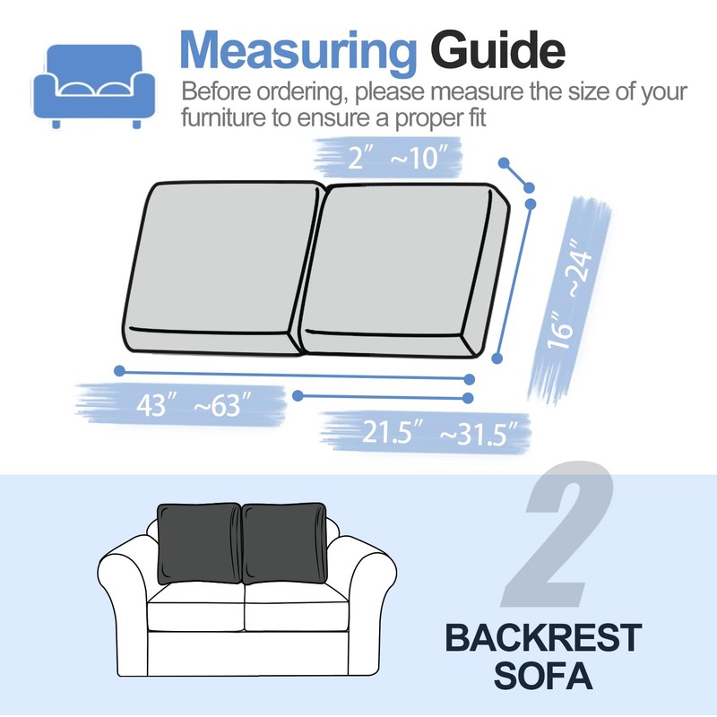 WEYOND Soft Chenille Sofa Backrest Covers, Stretch Non-Slip Large Back