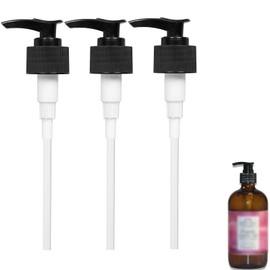 Pump Dispenser Compatible with Heritage Store Castor Oil & Queen of The Thrones and Rejuve Naturals Castor Oil, 16 oz Bottle Compatible, Black, 3 Pack