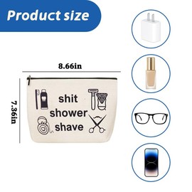 Shower Shave Makeup Bag for Women Organizer Zipper Pouch Toiletry Kits Cosmetic Bag Birthday Christmas for Daughter Friends Funny Zipper Pouch Toiletry Travel Bag Makeup Cosmetic Pouch