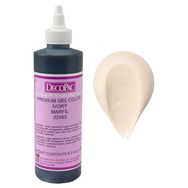 DECOPAC Premium Gel Food Color, Edible Coloring For Use with Buttercream or Whipped Icing, Fondant & Piping Gel, Highly Concentrated Gel, 8oz - Ivory