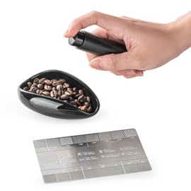KitchenTour Ultimate Coffee Kit - Ceramic Dosing Cup + Anti-Static Sprayer + Grind Size Ruler - 3-in-1 Pro Set: Measure, Spray, Validate