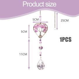 1 PC Healing Crystals, Amethyst Crystal Sun Catchers for Windows Suncatchers for Windows Crystal Suncatcher Sun Catcher Crystals for Window Home and Car Decor