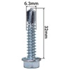 SKIR'CO (Pack of 100) DIN 7504K Galvanised Steel 6.3 x