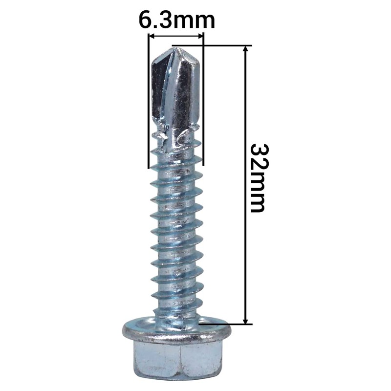 SKIR'CO (Pack of 100) DIN 7504K Galvanised Steel 6.3 x