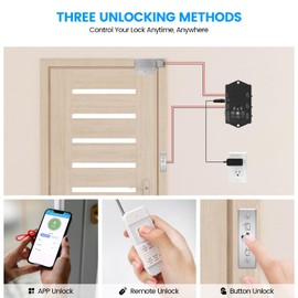 Zuomeng WiFi Smart Magnetic Lock for Door Kit, 1200lbs Holding Force Magnetic Door Lock System with App/Remote Control, 4 Modes, Sound Alerts, Easy Install for Home & Office
