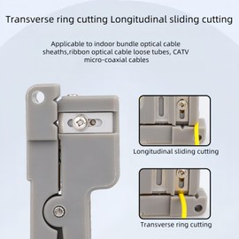 TXWTXPJ-1Pack Fiber Optic Cutter Tool Coaxial Cable Stripper Fiber Optical Buffer Tube Jacket Stripper Coaxial Cable Crimper Universal Wire Stripper (45-162)