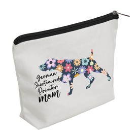 WZJHCL Floral German Shorthaired Pointer Mom Makeup Pouch Bag German Pointer Mama Cosmetic Kit Bag German Shorthaired Gift (Floral German Mom)