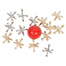 Jacks Game Christmas Toy Set, Jacks and Ball Game, Classic Game with 10 Metal Jacks, Ideal for, Improves Dexterity and Attention, Vintage Toys