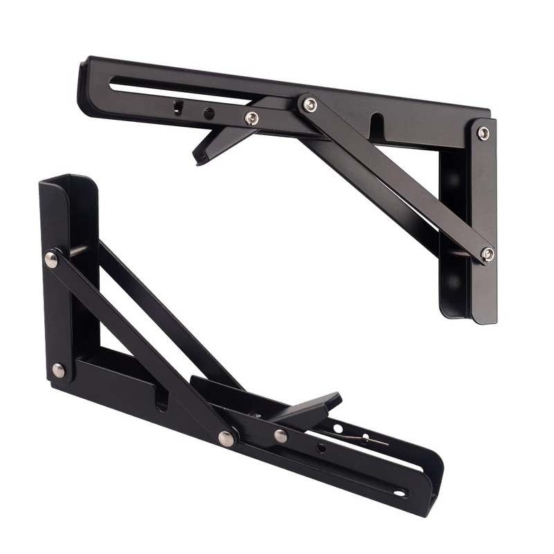 Oudtinx 2PCS Folding Shelf Brackets,Heavy Duty Triangle Shelf Bracket for